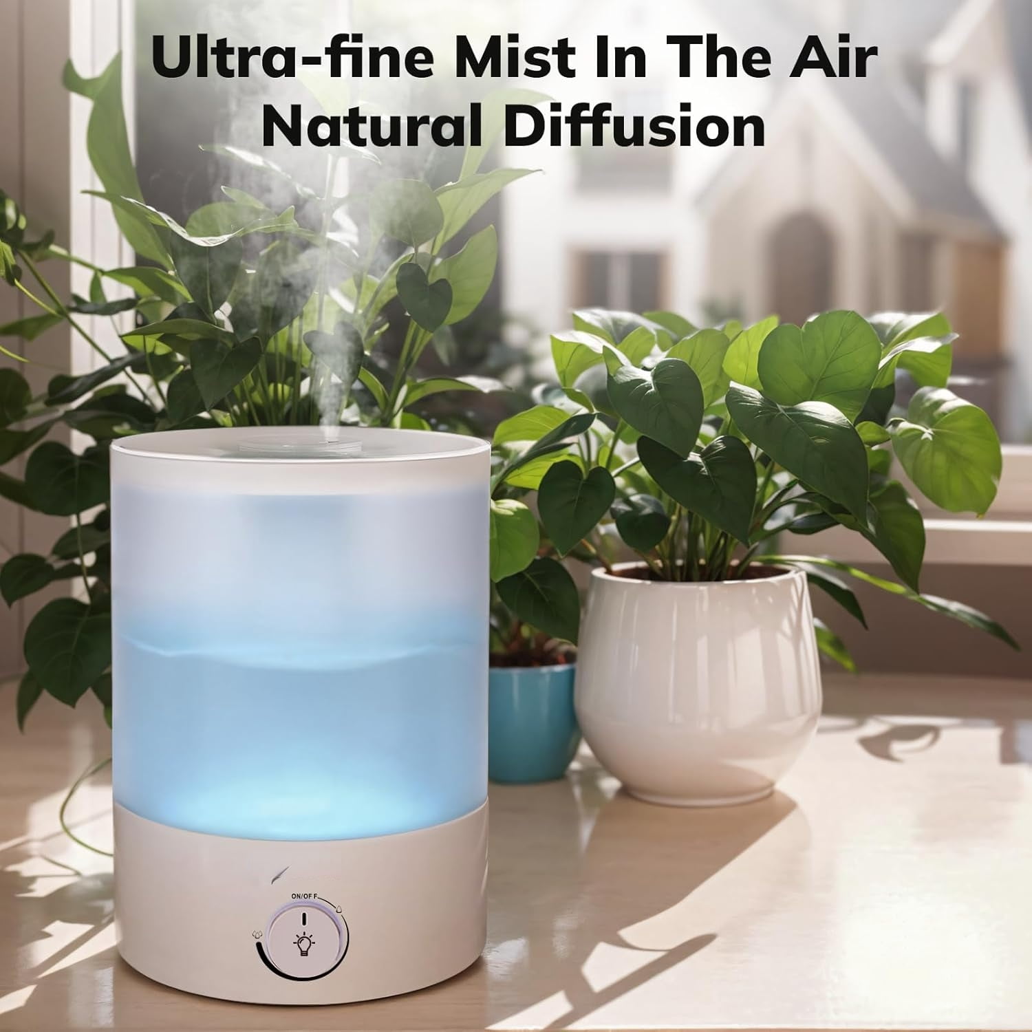 Humidifiers for Bedroom Large room,Top fill 2.5L Ultrasonic cool mist Humidifiers for Baby Nursery and Plants,Up to 24 Hours of Operation, Auto Shut Off, 24dB Quiet,Night Light (Hu-02A-XNLit)191