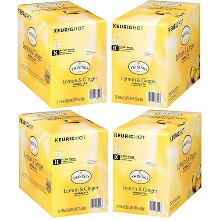Twinings Of London Lemon & Ginger Herbal Tea K-Cups For Keurig, 96 Count