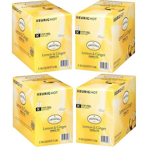 Twinings Of London Lemon & Ginger Herbal Tea K-Cups For Keurig, 96 Count