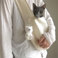 thumbnail image 4 of Mochila para mascotas, bolsa para gatos y perros, cómoda, transpirable, de un solo hombro, bolso cruzado para viajes al aire libre, bolsos cruzados de lona para perros y gatos, suministros para mascot, 4 of 5