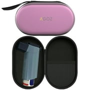 AGOZ Asthma Inhaler Case Zippered Pouch Protective Medical Holder Cover with Wrist Strap - Purple