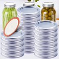 thumbnail image 1 of 48 PCS Regular Mouth Canning Lids, 70MM Mason Jar Lids & Rings for Ball Mason Jars, Split-Type Leakproof Storage Can Covers Caps (Includes Lid and Band, Silver), 1 of 7