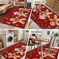 thumbnail image 5 of Gingerbread Christmas Area Rugs 4'x6', Washable Small Throw Rugs for Office Bathroom, Xmas Balls Branches Red Indoor Outdoor Rug Non-Slip Low Pile Carpet Runner Reversible Floor Mats, 5 of 8
