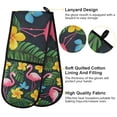 thumbnail image 2 of Yayeee Double Oven Mitt Kitchen Heat Resistant Baking 35" x7" Quilted Glove, Flamingo Floral Pattern, 2 of 6