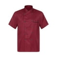 thumbnail image 3 of Kaerm Short/Long Sleeve Chef Coat for Men Women Double-Breasted Chef Jacket Cook Shirt Workwear Burgundy Short Sleeve L, 3 of 6