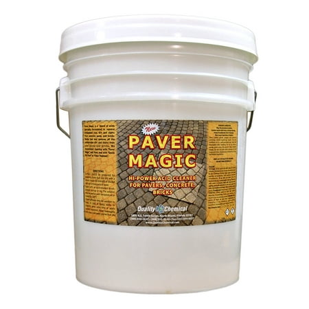 Paver Magic - High Power Concrete, Brick and Paver Cleaner - 5 gallon (Best Product To Clean Concrete)