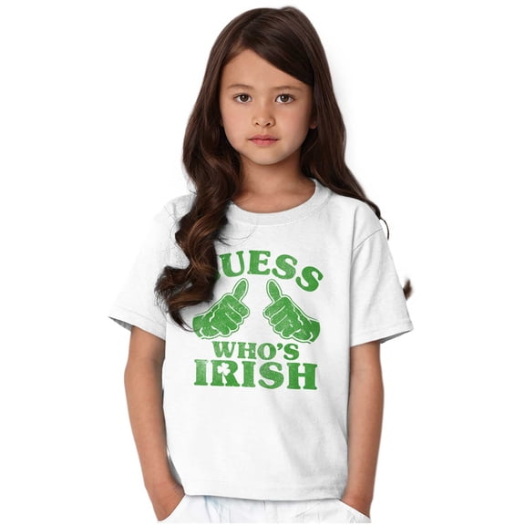 Funny Guess Who's Irish St Paddys Crewneck T Shirts Boy Girl Teen Brisco Brands XS