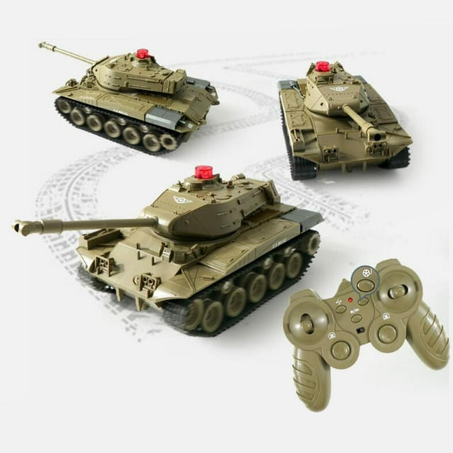 Juego de tanques de a control remoto, sonidos y luces, juego de tanques de de batalla de juegos de radiocontrol RC, gran juguete de regalo para niños Verde