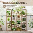 thumbnail image 3 of ColourTree Brown 44.7" x11.6" x 47.5" Plant Stands Indoor Wood Plant Shelf Outdoor Tiered Plant Rack for Multiple Plants Ladder Plant Holder Plant Table, 3 of 6
