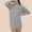 Grey, variant on Women's Plus Size Dress, Loose Fit Knit Dress with Lapel Collar and Long Sleeves, Comfortable Polyester Dress(核心词:plus size dress)