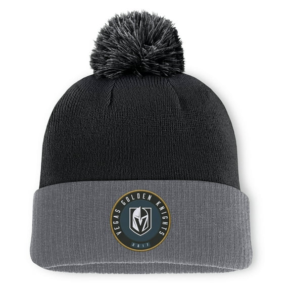 Men's Fanatics  Black Vegas Golden Knights Aspyn Cuffed Knit Hat with Pom