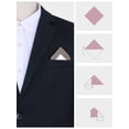 thumbnail image 3 of INSPIRE CHIC Father's Day Men's Pocket Squares Checkered Print Silky Handkerchief with Solid Trim Brown One Size, 3 of 4