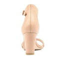 thumbnail image 4 of FSJ Women Classic Round Open Toe Ankle Strap Sandals Chunky Block Heel Single Band Pumps Comfortable Wedding Guest Dress Shoes Size 14 Nude, 4 of 4