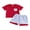 Red, variant on BemeyourBBs Toddler Baby Boy Baseball Outfits Infant Boys Summer Clothes Letter Baseball Embroidery Short Sleeve T Shirt and Plaid Shorts Set