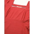 thumbnail image 6 of DressBerry Women’s Solid Poly Crepe Dress Square Neck Short Puffed Sleeves Calf Length Regular Wear Light Weighted Woven Summer Dress, 6 of 7