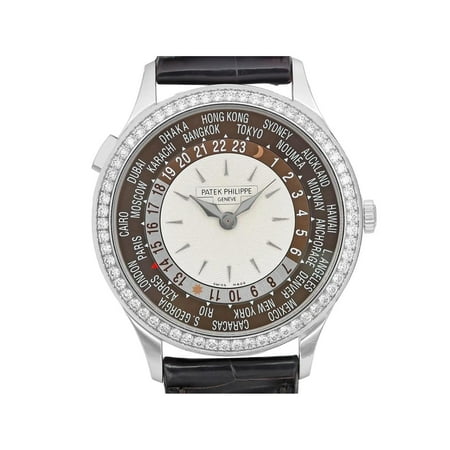 Patek Philippe World Time 18K White Gold Opaline Dial Automatic Watch 7130G-001