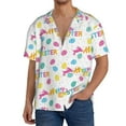 thumbnail image 2 of Disketp Men's Hawaiian Happy Easter Print Shirts Button Down Holiday Beach Shirts-4X-Large, 2 of 5
