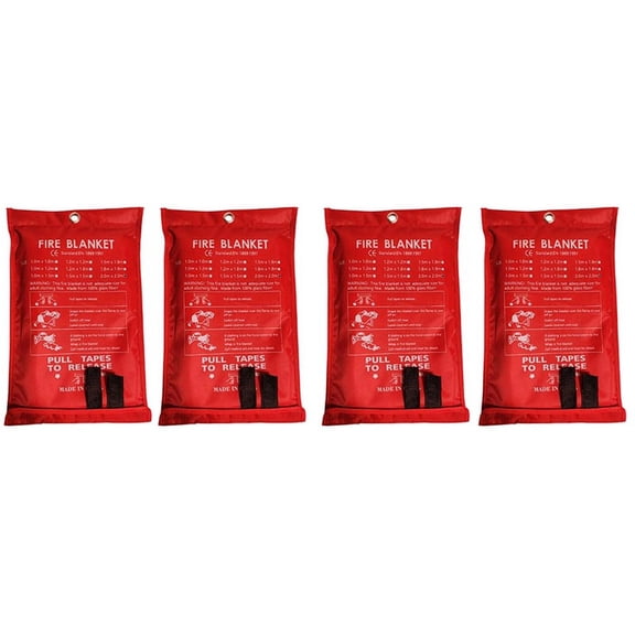 4PCS Emergency Fire Blanket, Fire Blanket, Fire Suppression Blanket for Kitchen, Grill, Fireplace (78.7Inch X 78.7Inch)