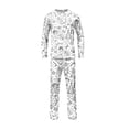 thumbnail image 2 of DIY Hand Painted Coloring Matching Family Christmas Pajamas Set Printing Long Sleeve Pullover Top and Pants with Nightgown for Adults, 2 of 4
