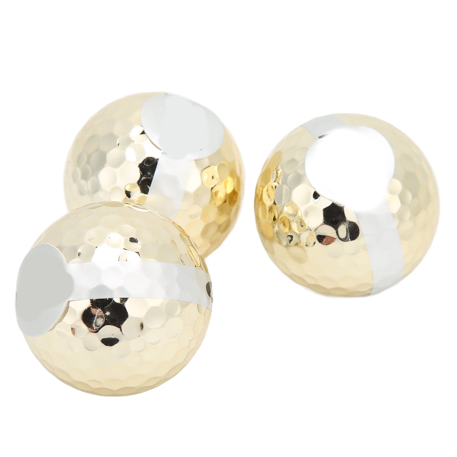 NFTIGB 3Pcs Gold Plated Golf Ribbon Ball Luxurious Elegant Golf Balls Gifts for Opening Ceremony Events (13.0 cm / 5.12 inches)