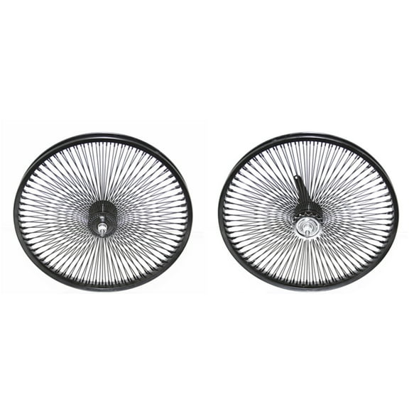 Black 20 144 Spoke Wheel Set. Front and Back Coaster Wheel