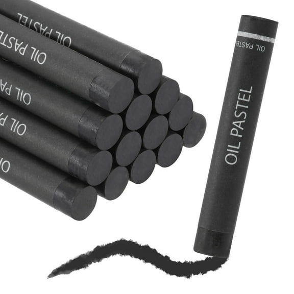 Uxcell Soft Oil Pastels, Oil Pastel Crayons Vibrant Color Blendable Art Supplies for Painting Drawing Blending Painting Artists Beginners Professional(Black, Pack of 16)
