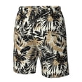 thumbnail image 5 of Kdxio Black Palm Leaves Pattern Mens Casual Shorts - Drawstring Summer Beach Sports Shorts for Men, 5 of 9