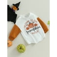 thumbnail image 2 of Halloween Baby Boy Girl Outfit Pumpkin Long Sleeve Sweatshirt Romper Fall Bubble Bodysuit Newborn First Halloween Costume, 2 of 7