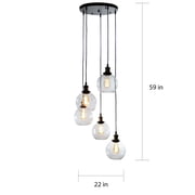 Warehouse of Tiffany Deeni Edison 5-light Adjustable-length Pendant Silver Tint Lamp
