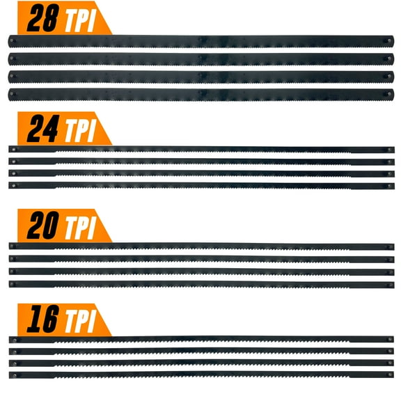 Mutt Tools Premium 6-1/2 inch Coping Saw Blades for Woodworking - Professional Grade Carbon Steel Replacement Blades - 16 Pack Set - Precision Cutting for DIY Projects