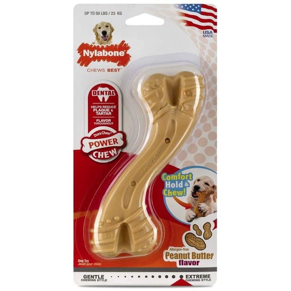 Nylabone Power chew Curvy Dental Chew Peanut Butter Flavor Giant 1 count