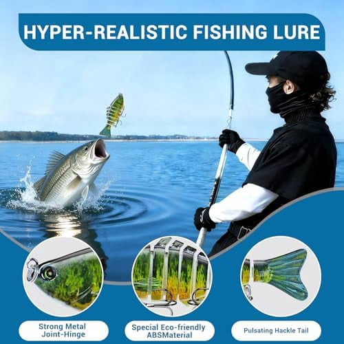 Fishing Lures Multi Jointed Fish Fishing Kits Slow Sinking Lifelike Swimbait Freshwater and Saltwater Crankbaits for Bass Trout Bass Lures