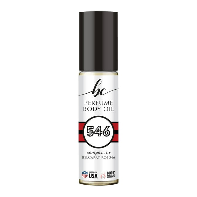 BIOCURA BC Perfume 546 Inspirado en Belcarat Roj 546 para mujeres y hombres Réplica de fragancia Aceite corporal Dupes Sin alcohol Tamaño de viaje Roll-On de larga duración 0.3 Fl Oz/10 ml