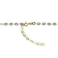 thumbnail image 2 of 18KT Gold-Flashed Sterling Silver Station Clover Open Quatrefoil Flat Oval Chain Necklace Italy 23", 2 of 4