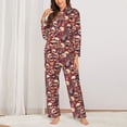 thumbnail image 2 of Balery Skull record Guitar music Conjunto de Pijama con Estampado para Mujer, Conjunto de Dos Piezas con Manga Larga, Ropa de Dormir Suave con Bolsillos, Pijamas Cómodos-Medium, 2 of 7