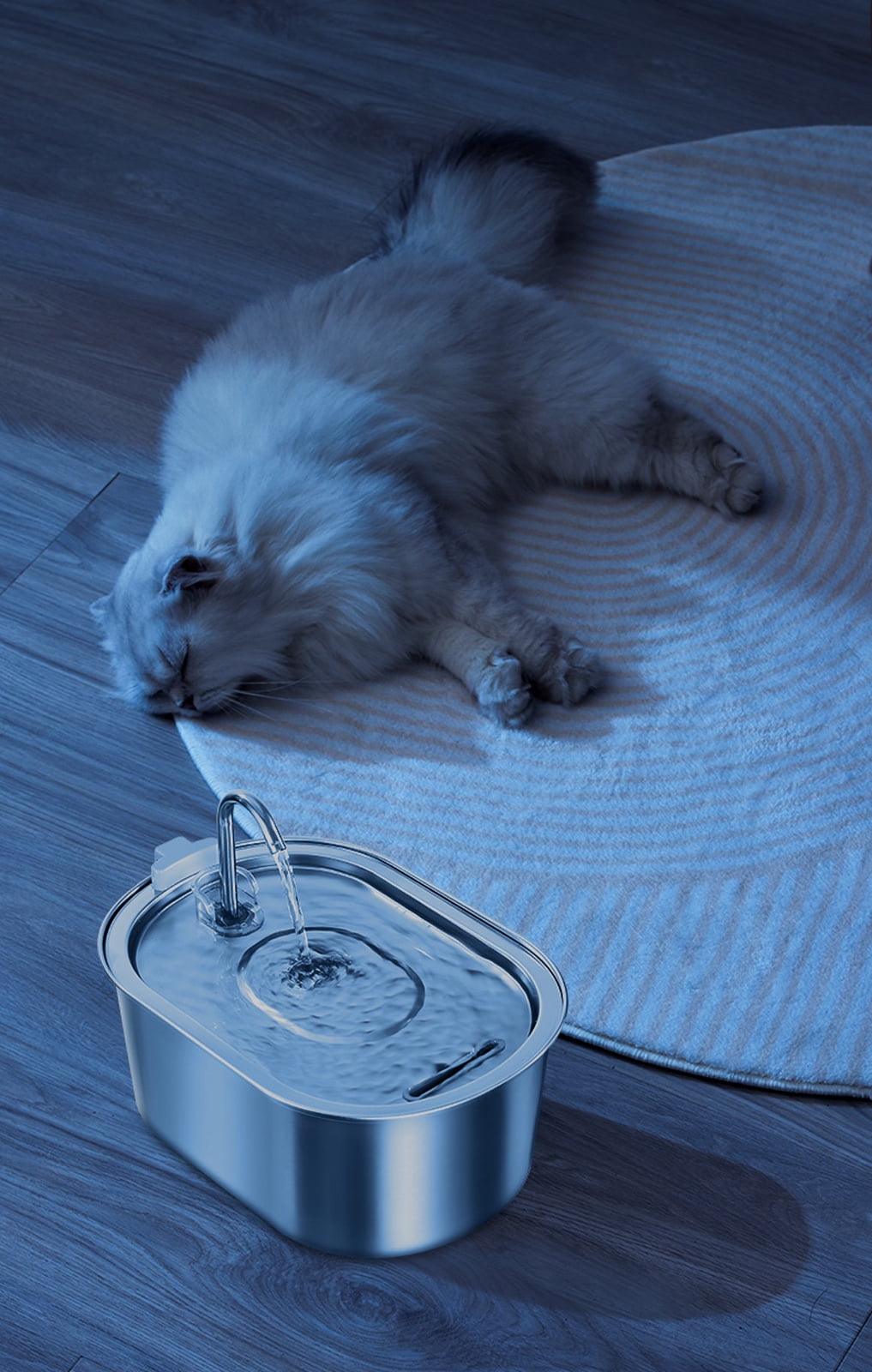Deeceymbur 3.2l Stainless Steel Pet Fountain for Drinking Automatic Water Dispenser for Cats and Dogs Large Fountains with Filter