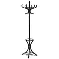 thumbnail image 1 of Giantex Coat Rack Free standing, Wooden Coat Rack Tree with 12 Hooks and Umbrella Stand, Entryway Hall Tree for Hats Clothes Handbags (Black), 1 of 8