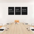 thumbnail image 4 of Hustle Grind Execute, Inspirational Wall Decor Art - Framed Canvas Office Decor, Quote Poster, Office Wall Art, Motivational Wall Art, Positive Motivational Set of 3 Prints, 4 of 6