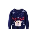 thumbnail image 1 of FOCUSNORM Unisex Children Sweater, Christmas Cartoon Elk Pattern Pullover Knit Knitwear, 1 of 3