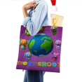 thumbnail image 4 of Wonderoos Bolso de tela con estampado de lienzo para mujer, bolsa de compras reutilizable y estética, con cremallera interior, regalo para mujer,38*45cm., 4 of 6