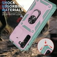 thumbnail image 3 of Military Grade Drop Impact for Samsung Galaxy S23 Camera Lens Slide Protection Case 360 Metal Rotating Ring Kickstand Holder Armor Shockproof Case For Samsung Galaxy S23,
Pink + Gree, 3 of 11