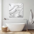 thumbnail image 6 of Wall Art Prints, White Gray Marble Framed Canvas Prints for Bedroom Living Room Bathroom Office, Modern Minimalist Abstract Texture Gallery Wrap Wall Art Poster for Gifts Home Decor 8"x8", 6 of 9