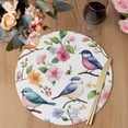 thumbnail image 3 of Spring Floral Birds Round 15 Inch Placemats Set of 8, Watercolor Birds Chic Flowers HeatResistant Non Slip Place Mats for Dining Table, Wipeable Braided Kitchen Table Mats for Housewarming, 3 of 9