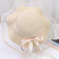 thumbnail image 5 of MuXiKeJi Clothes Womens Straw Sun Hat Summer Beach Wide Brim Hats with Chin Strap Floppy Cute UPF 50 Cap, 5 of 5