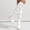 White, variant on Women's Point Toe Thigh High Stiletto Heels Side Zippers Slouchy Booties Long Boots