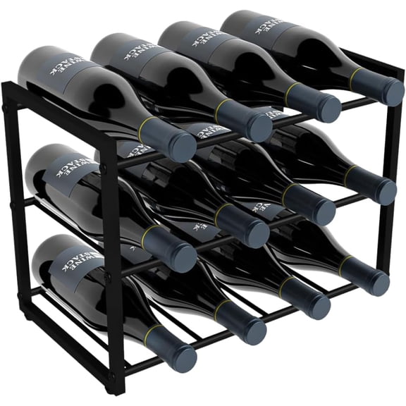 HOMLUX Wine Stack Modern Metal Countertop Wine Rack