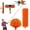 Orange, variant on 20FT High Reach Duster Kit with 3-12FT Splicable Extension Pole, Cobweb Duster, Window Squeegee & Scrubber, Spider Web Brush, Feather Duster for High Ceilings & Windows