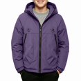 thumbnail image 2 of Teylalorva Boys Outerwear (3-12) Winter Ski Jacket Waterproof Windproof Hooded Coat Warm Outdoor Sports Snow For Kids Purple Size 9, 2 of 6