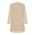 thumbnail image 7 of YUGYXL Plus Size Tshirts for Women 3/4 Sleeve Tshirts Gradient Color Baggy Shirts Casual V Neck Comfy Blouses Tops Dressy Lightweight Tees Beige L, 7 of 7
