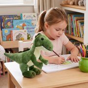 HollyHOME 10 Green Plush T-Rex Dinosaur Stuffed Animal Toy for Kids Gift